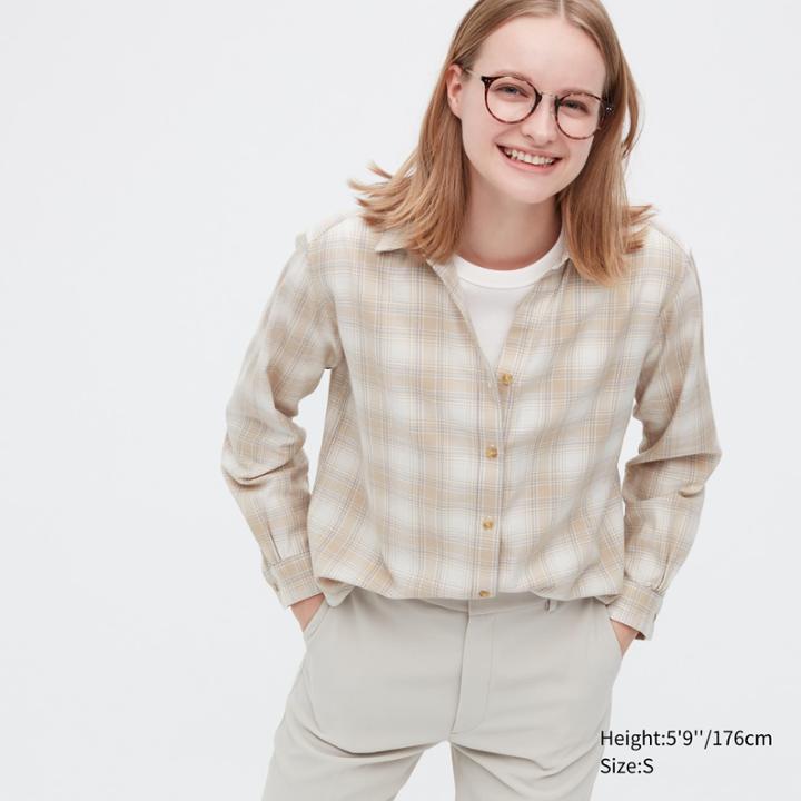 Uniqlo Soft Brushed Checked Long-sleeve Shirt