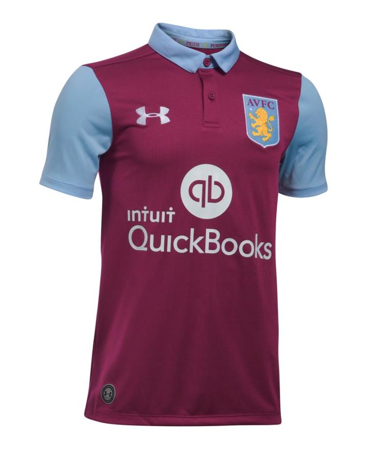 Under Armour Boys' Aston Villa Replica Home Jersey