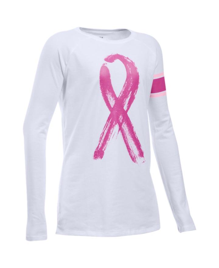 Under Armour Girls' Ua Power In Pink Ribbon Long Sleeve T-shirt
