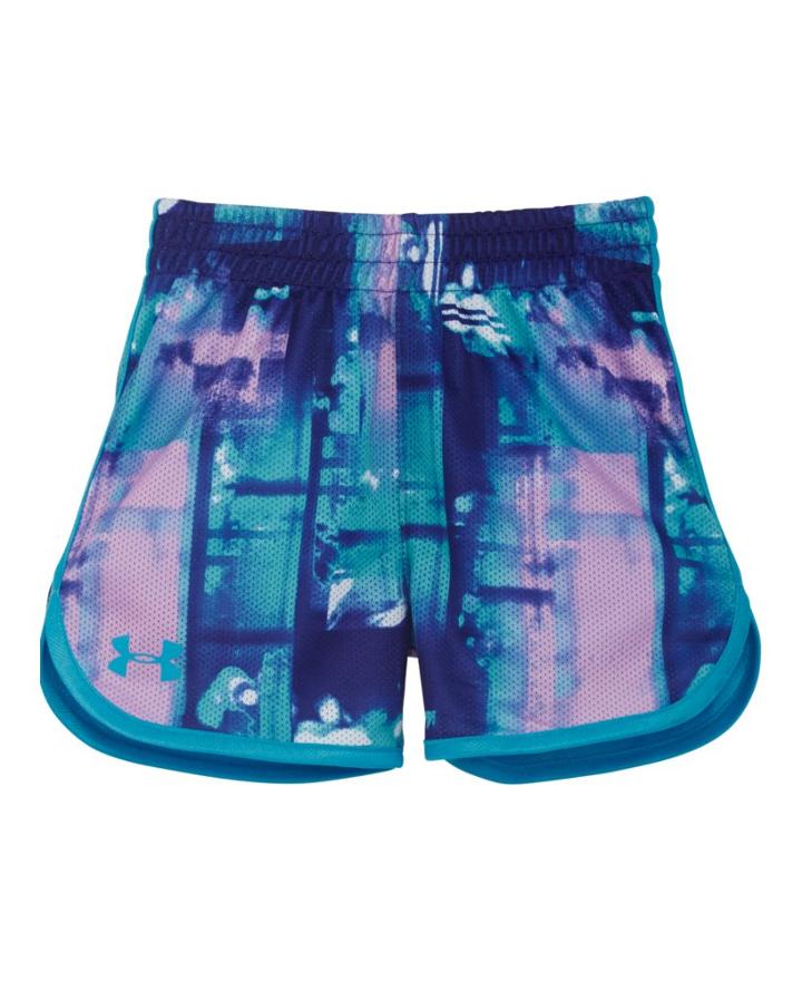 Under Armour Girls' Pre-school Ua Paint Plaid Essential Shorts