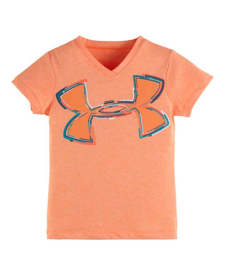 Under Armour Girls' Pre-school Ua Neon Logo Short Sleeve