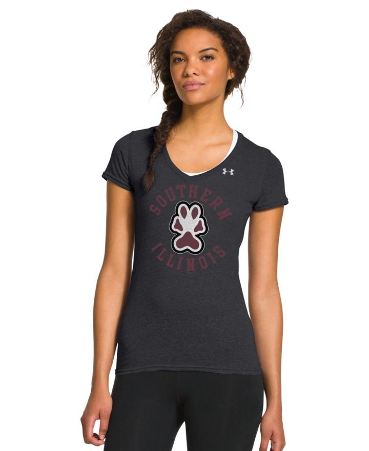 Women's Under Armour Legacy Southern Illinois Charged Cotton Tri-blend V-neck