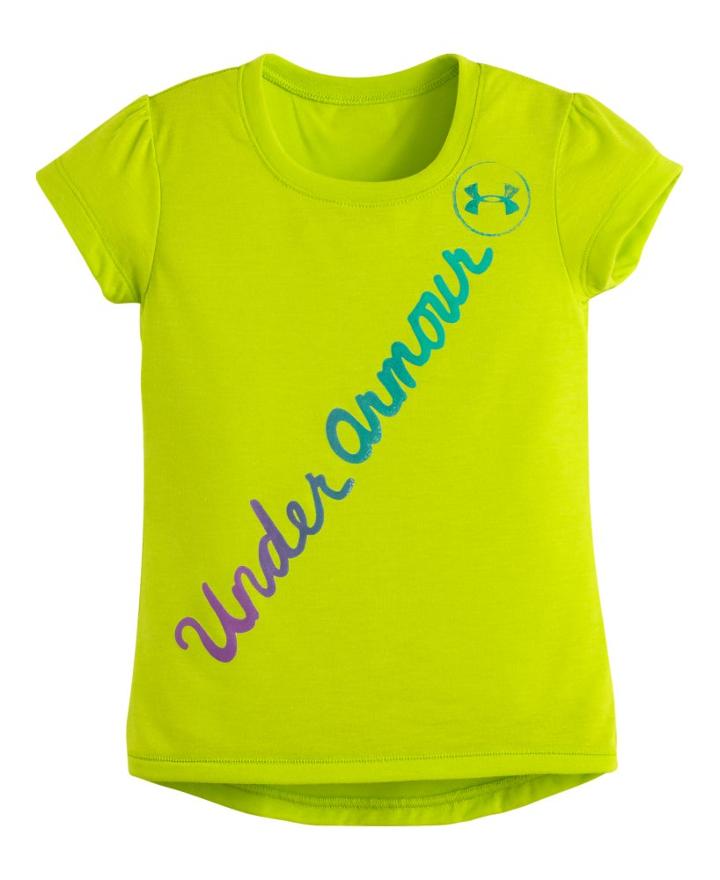 Under Armour Girls' Toddler Ua Script Hi Lo Short Sleeve