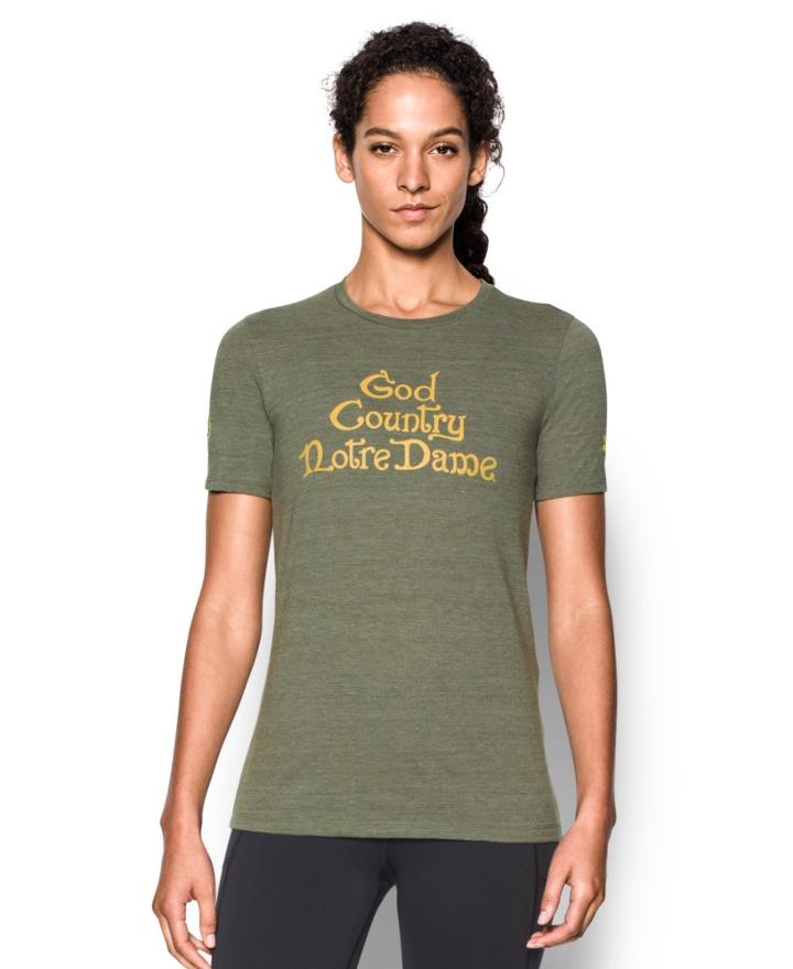 Under Armour Women's Notre Dame God's Country Ua Charged Cotton Tri-blend T-shirt