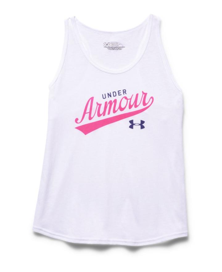 Under Armour Girls' Ua Charged Cotton Tri-blend Script Tank