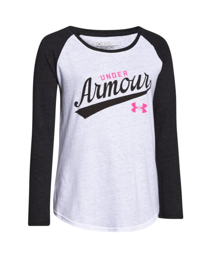 Under Armour Girls' Ua Impulse Charged Cotton Tri-blend Script Long Sleeve