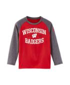 Under Armour Boys' Pre-school Wisconsin Ua Arch Logo Raglan Long Sleeve Shirt