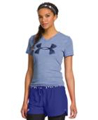 Under Armour Women's Ua Charged Cotton Tri-blend Ua Big Logo V-neck