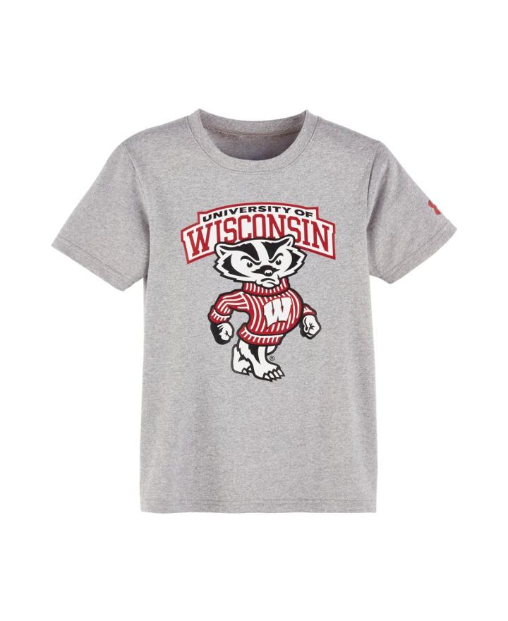 Under Armour Boys' Pre-school Wisconsin Ua Badger Short Sleeve Shirt