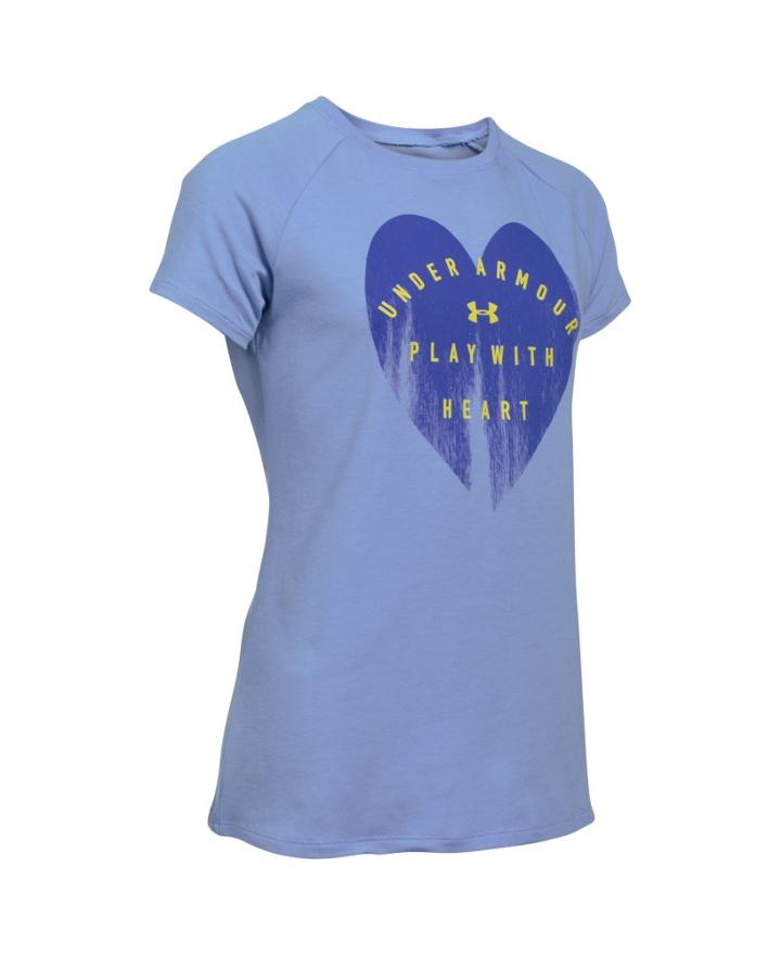 Under Armour Girls' Ua Play With Heart Short Sleeve
