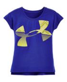 Under Armour Girls' Toddler Ua Airwaves Jumbo Big Logo Short Sleeve T-shirt