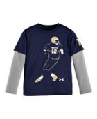 Under Armour Boys' Pre-school Navy Football Player Slider