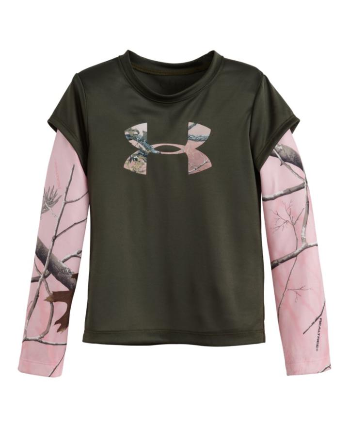 Under Armour Girls' Pre-school Ua Camo Big Logo Long Sleeve