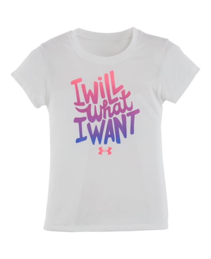 Under Armour Girls' Toddler Ua I Will What I Want Short Sleeve T-shirt