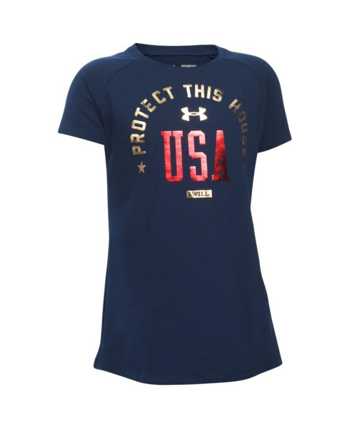 Under Armour Girls' Ua Pth Usa Short Sleeve