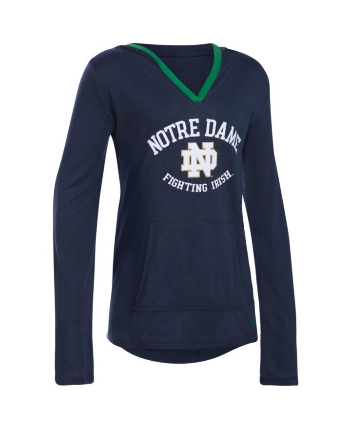 Under Armour Girls' Notre Dame Ua Grainy Tech Hoodie