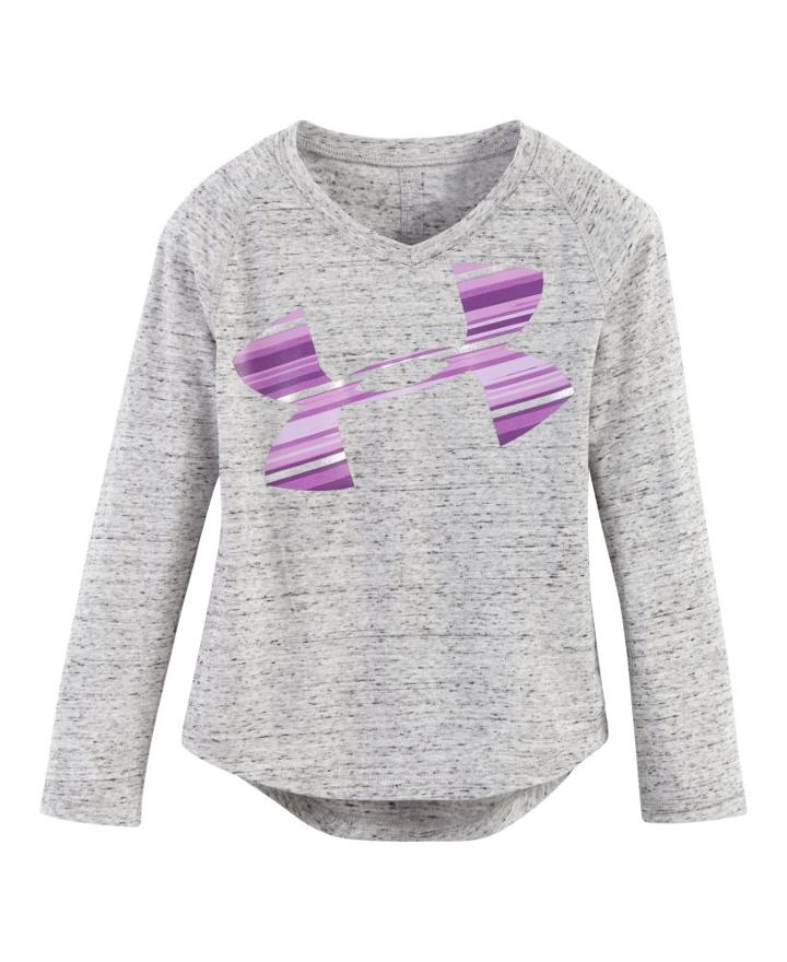 Under Armour Girls' Toddler Ua Blurred Striped Logo