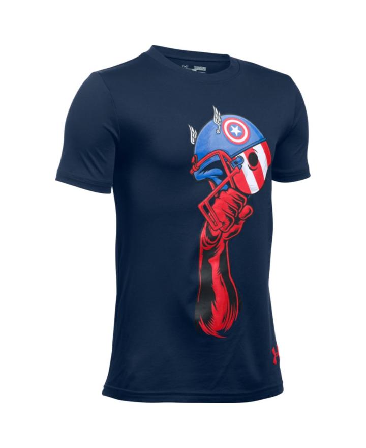Boys' Under Armour Alter Ego Captain America Helmet T- Shirt