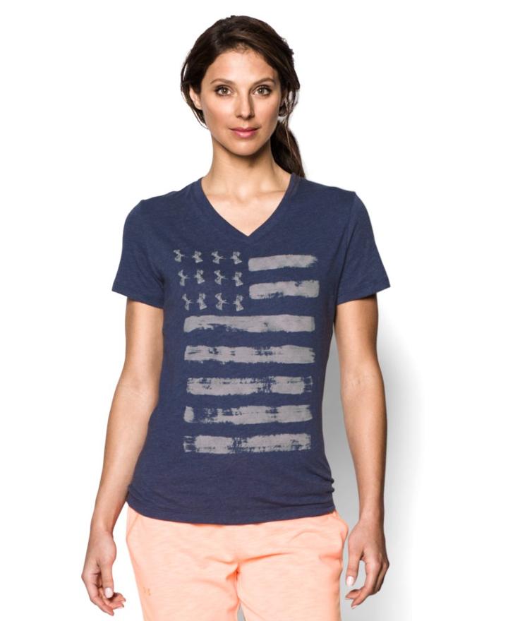 Under Armour Women's Ua Charged Cotton Tri-blend Patriotic V-neck