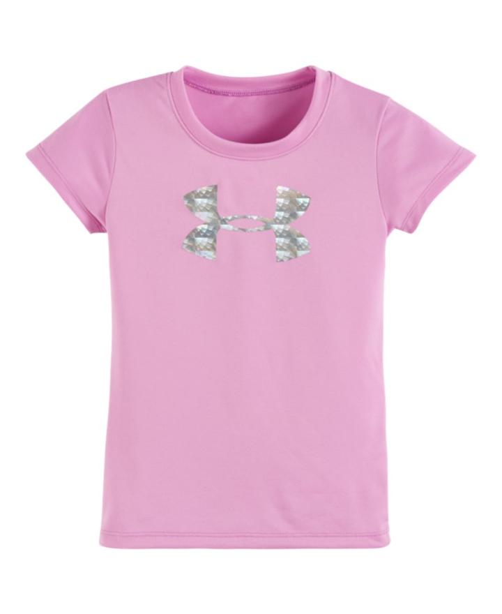 Under Armour Girls' Toddler Ua Holographic Big Logo T-shirt