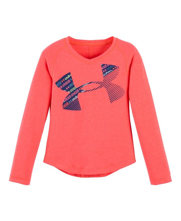 Under Armour Girls' Toddler Ua Wordmark Script Cropped Logo Long Sleeve