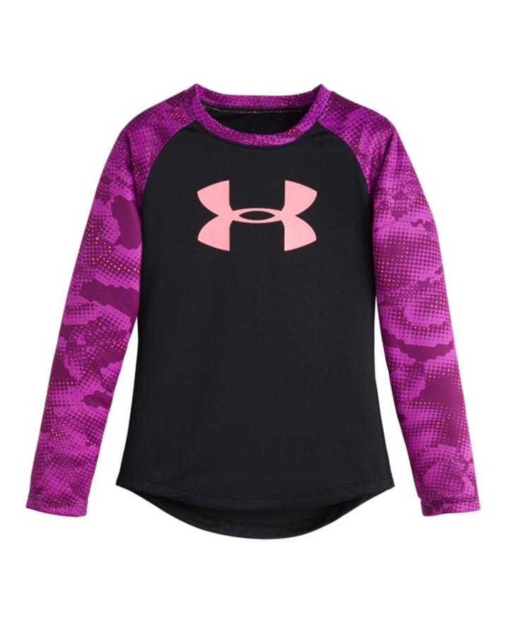 Under Armour Girls' Pre-school Ua Night View Big Logo Raglan