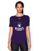 Under Armour Women's Northwestern Charged Cotton Short Sleeve T-shirt