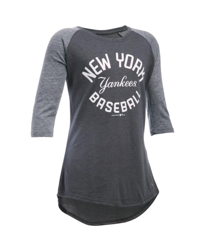 Under Armour Girls' New York Yankees Ua Tri-blend  Sleeve