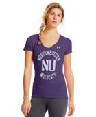 Women's Under Armour Legacy Northwestern Charged Cotton Tri-blend V-neck
