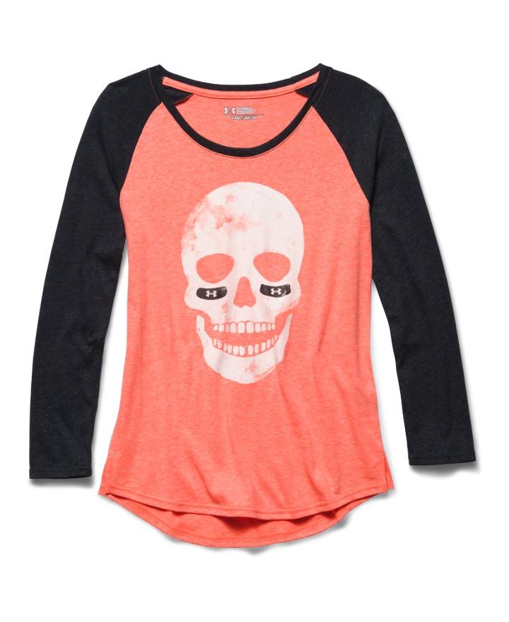Under Armour Girls' Ua Glow Skull Long Sleeve Raglan