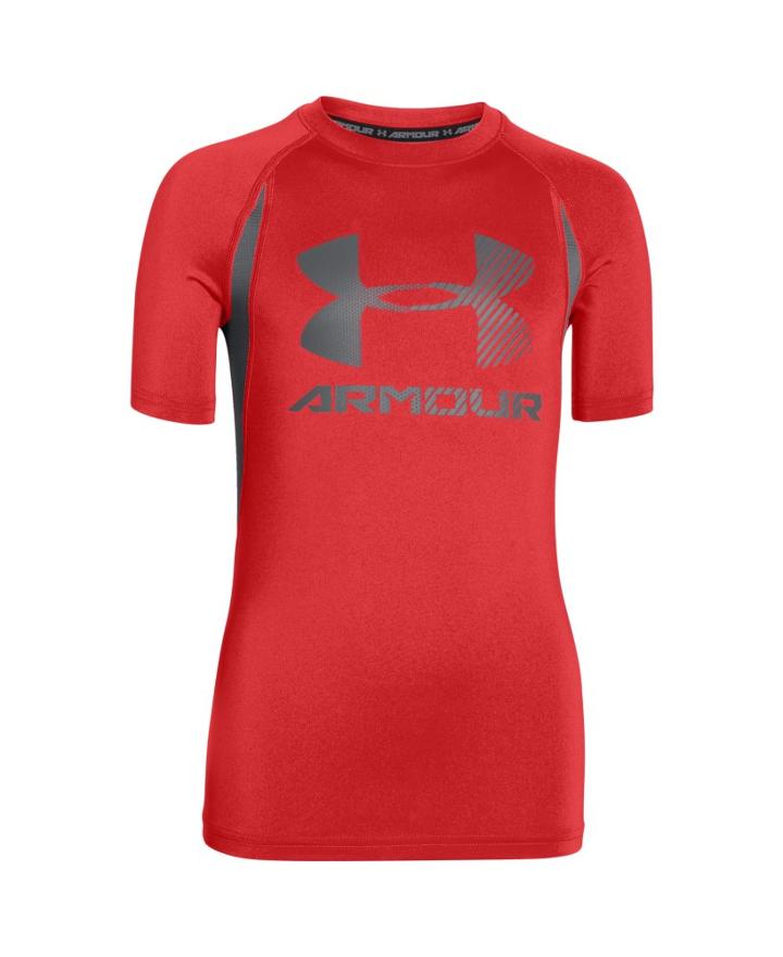 Under Armour Boys' Ua Heatgear Armour Up Digi Fitted Short Sleeve Shirt