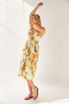 Cooperative Emilia Printed Linen Button-down Midi Dress