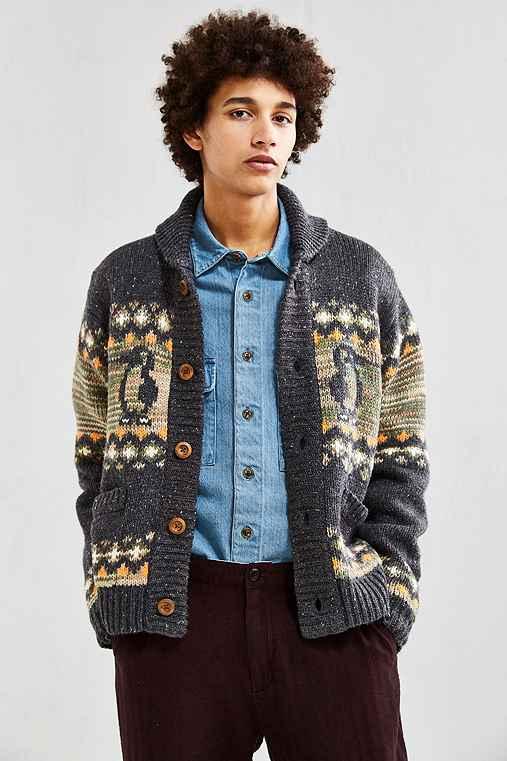 Urban Outfitters Chums Park City Knit Cardigan,olive,l