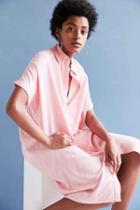 Urban Outfitters Silence + Noise Button-down Cocoon Shirt Midi Dress,blush,s