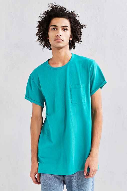 Urban Outfitters Feathers Heavy Roll Sleeve Tee,sapphire,xl