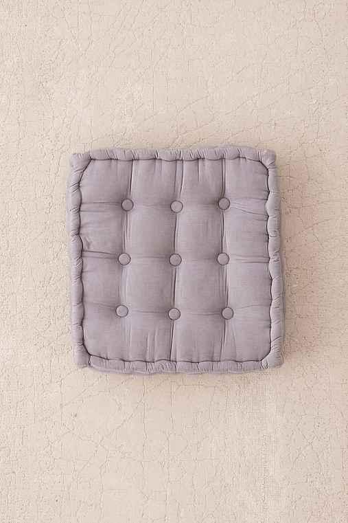 Urban Outfitters Tufted Corduroy Floor Pillow,light Grey,18x18