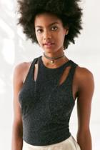 Urban Outfitters Silence + Noise Gema Glitter Cutout Cropped Top