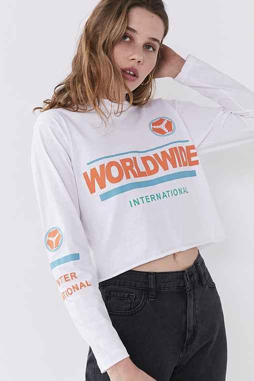 Urban Outfitters Bdg Worldwide Long-sleeve Tee,white,m/l