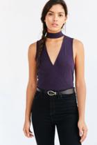 Urban Outfitters Silence + Noise Violet Mock Neck Surplice Top
