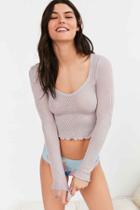 Urban Outfitters Out From Under Cozy Sweetheart Long Sleeve Top,mauve,xs