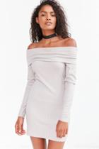 Urban Outfitters Silence + Noise Lauralie Off-the-shoulder Ribbed Mini Dress