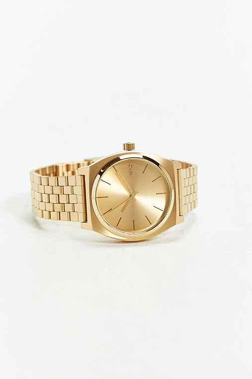 Urban Outfitters Nixon Metal Time Teller Watch,gold,one Size