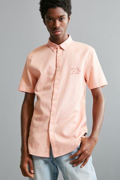 Barney Cools Embroidered Girls Short Sleeve Button-down Shirt