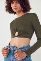 Silence + Noise O-ring Long Sleeve Cropped Top