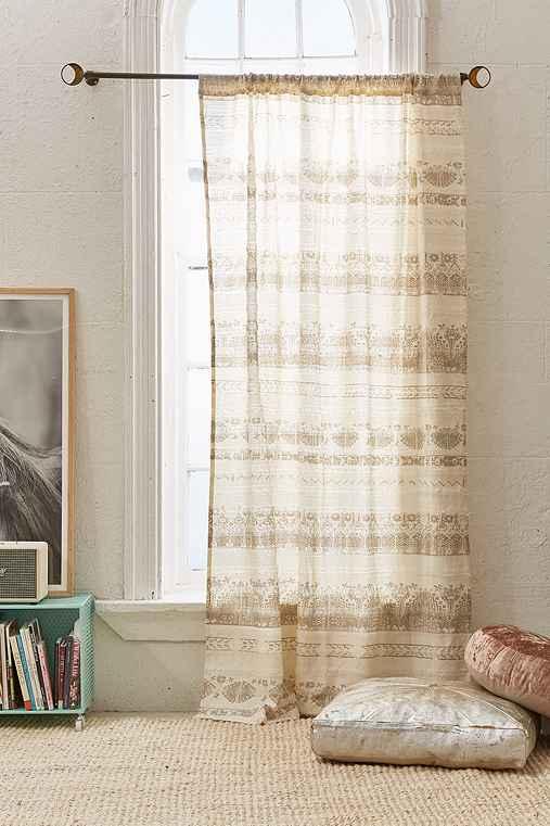Urban Outfitters Harlow Eyelash Printed Curtain,cream,52x84
