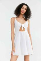 Urban Outfitters Kimchi Blue Tie-front Fit + Flare Dress,white,2