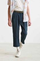 Urban Outfitters Uo Asher Relaxed Cropped Dress Pant,blue,xl