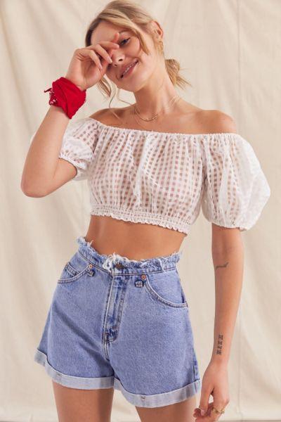 Urban Renewal Recycled Frayed Waistband Levis Short