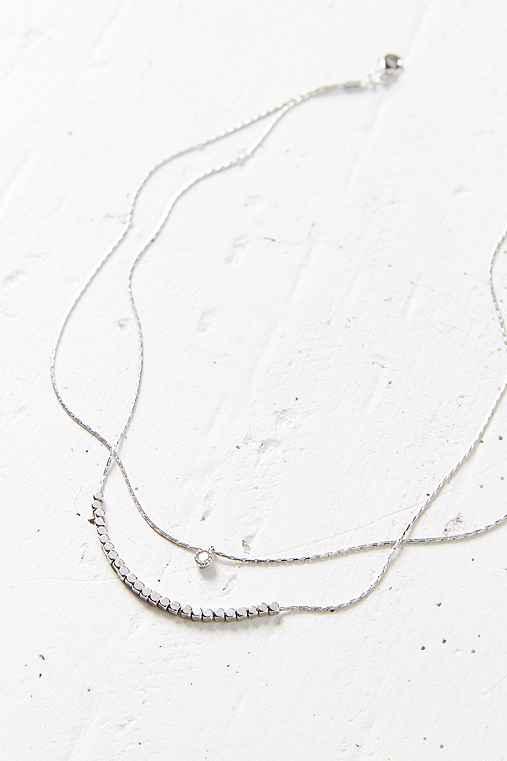 Urban Outfitters Grace Short Layering Necklace,silver,one Size