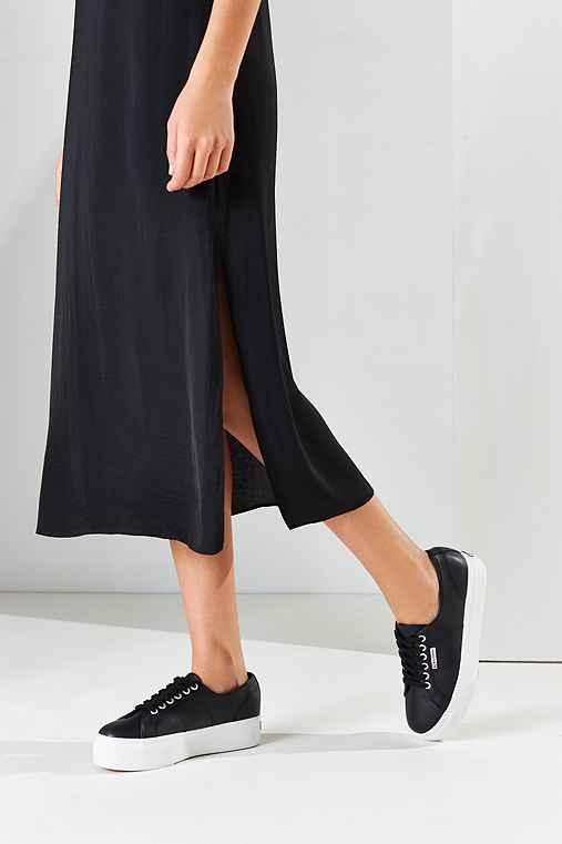 Urban Outfitters Superga 2790 Leather Platform Sneaker,black,8.5